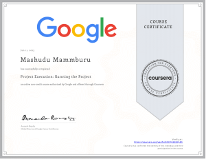 Certificate - Running the project