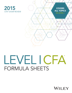 CFA Level 1 Formula Sheet