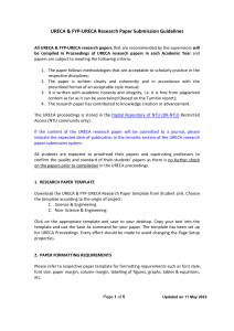 URECA Research Paper Submission Guidelines