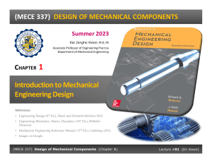 (DMC) Chapter 01 (Lecture #1) Mech Eng Design