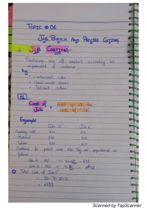 MA1 06 Job, Batch and Process Costing