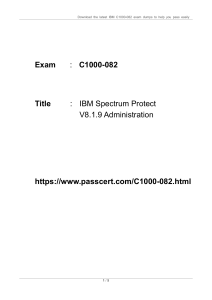 IBM Spectrum Protect C1000-082 Dumps