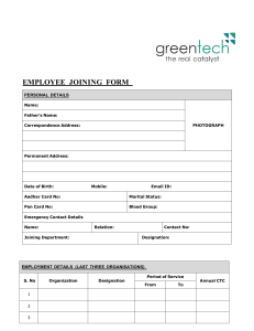 Employee Joining Form