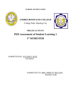ASSESMENT OF LEARNING 1