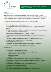 Sample job description and qualifications