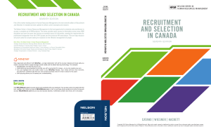Recruitment and selection in Canada by Catano, Victor Michael Hackett, Rick D. Wiesner, Willi Harry