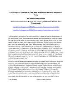 Case Analysis of GAINESBORO MACHINE TOOLS CORPORATION