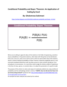 Conditional Probability and Bayes