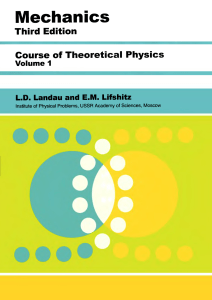Landau L.D., Lifshitz E.M.  - Course of theoretical physics Vol. 1. Mechanics- Pergamon (1976)