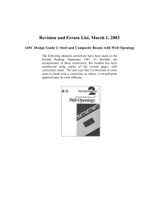 Design Guide 2 - Errata - Steel And Composite Beams With Web Openings