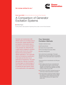 A Comparison of Generator Excitation Systems