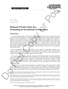 Case II Hansson Private Label