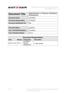 AUTOSAR TR SecureHardwareExtensions