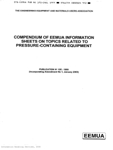EEMUA 195, Pressure Equipment