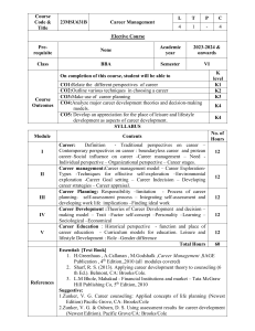 Career Management Course Syllabus