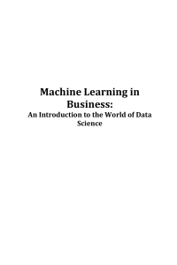 Machine Learning in Business: Data Science Intro