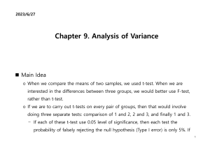 chap 9. Analysis of Variance