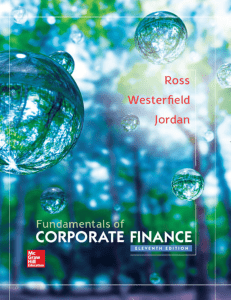 Fundamentals of corporate finance Ross Westerfield Jordan McGraw Hill 11th Edition 2015