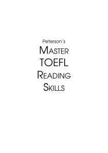 Peterson's  Master TOEFL Reading Skills