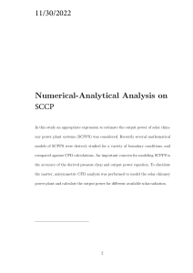 Numerical-Analytical Analysis on SCCP