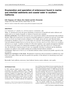 Enterococci in Marine Sediments California 2004
