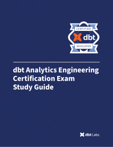 dbt certificate study guide