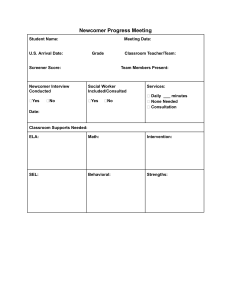 Newcomer Progress Meeting Form