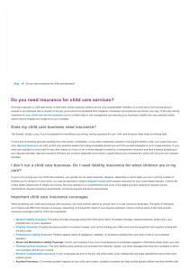 Child Care Insurance  Do I need coverage for my business    Huckleberry Insurance