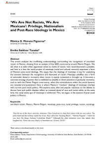 ‘We Are Not Racists, We Are Mexicans’ Privilege, Nationalism and Post-Race Ideology in Mexico