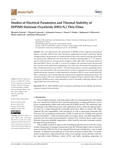 Studies HfOxNy Materials Mirek