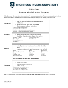 Book or Movie Review Template