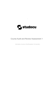 Course Audit and Review Assessment 1