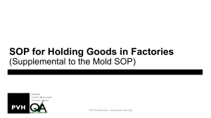 SOP for Holding Goods in Factories