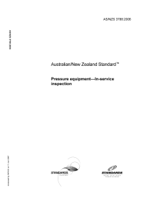 AS-NZS 2788-2006 - Pressure Equipment - In-service inspection