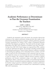 Academic Performance as Determinant to Pass the Li