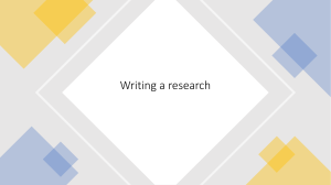 Writing a research