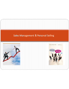 sales management and personal selling