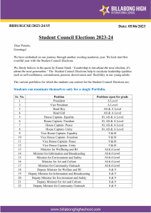 15. IGCSE Student Council Election Circular 23-24
