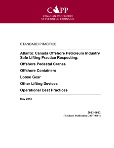 Atlantic Canada Offshore Petroleum Industry Safe Lifting Practice