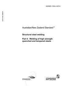 AS 1554.4-2014 Structural steel welding - Welding of high strength quenched and tempered steels