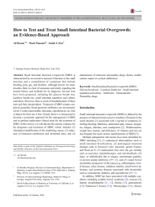 How to Test and Treat Small Intestinal Bacterial Overgrowth: an Evidence-Based Approach