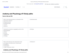 Anatomy and Physiology ATI Study patho Flashcards  