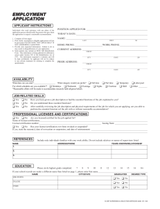 employment application template 13