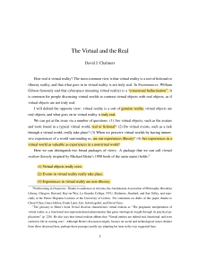 David J. Chalmers - The Virtual and the Real