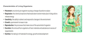 Chapter 1 - Characteristics and Classification in Living Organisms