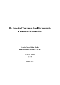 The Impacts of Tourism on Local Environments, Cultures and Communities