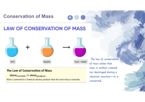 Law of conservation of Mass