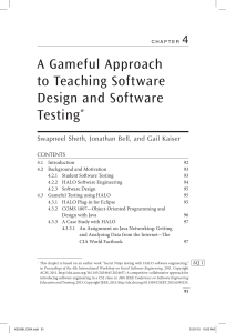 A gameful approach to teaching software design and software testing