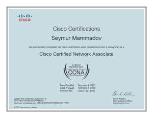 Cisco Certified Network Associate certificate
