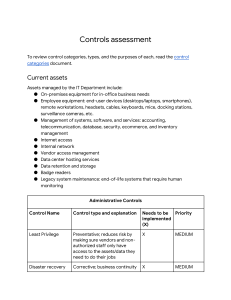 Controls assessment